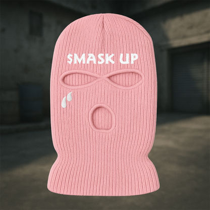 MASK UP Embroidered Pink Balaclava Mask